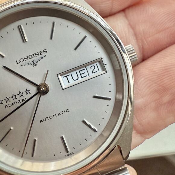 MINT Vintage Longines L7.634.4 COMPLETE SET Admiral 5 Star Automatic Watch 34mm - Picture 5 of 16